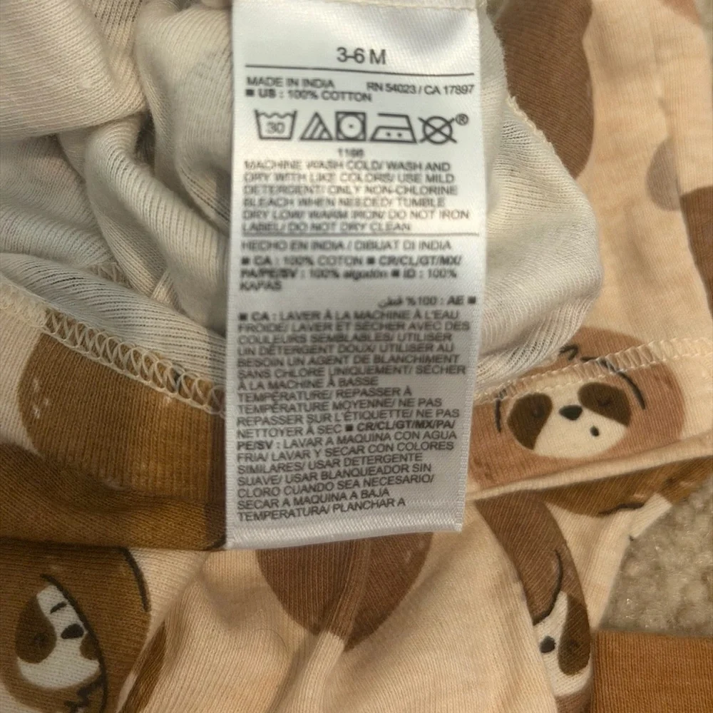 Old Navy Brown and Cream Sloth and Football Bodysuits